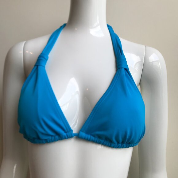 Billabong BLUE CRUSH era Vintage bikini solid blue halter top set RARE - Picture 10 of 10